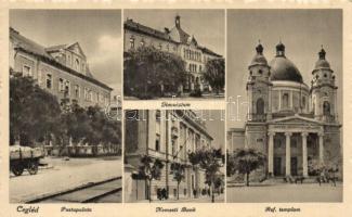 Cegléd postapalota, Nemzeti Bank, Református templom, gimnázium