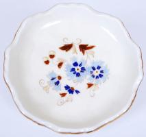 Kézzel festett Zsolnay porcelán tálka, jelzett, hibátlan, d:12 cm / Hand-painted chinaware plate