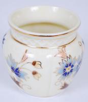 Kézzel festett Zsolnay mini kaspó, jelzett, hibátlan / Hand painted Zsolnay vase m:6 cm, d:5 cm