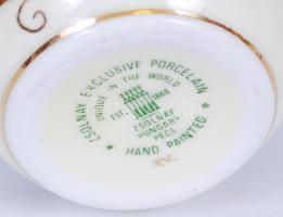 Kézzel festett Zsolnay mini kaspó, jelzett, hibátlan / Hand painted Zsolnay vase m:6 cm, d:5 cm