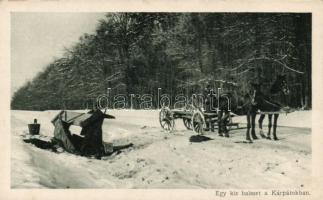 Az Érdekes Újság első világháborús harctéri fotópályázatának legszebb képei: Egy kis baleset a Kárpátokban / The best WWI pictures of the photo competition of the Hungarian "Interesting Newspaper": Accident in the Carpathians (Rb)