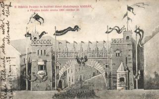 1906 Kassa Fő utca, II. Rákóczi Ferenc és társai diadalkapuja / Rákóczi triumphal arch (small tear)