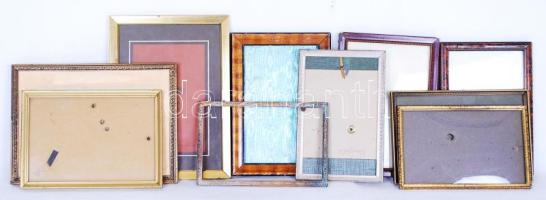 10db ízléses, régi, fém, ill. fa fényképkeret /  Vintage photo frames