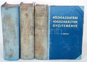 Horváth Béla: Közigazgatási jogszabályok gyűjteménye I.-III. Bp., 1944. Stádium. Egyik kötet kissá sérült