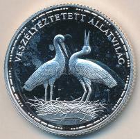 1992. 200Ft Ag "Veszélyeztetett állatvilág-gólya" T:PP