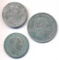 Ausztria 1870. 10Kr Ag + 20Kr Ag + 1872. 10Kr Ag T:3 Austria 1870. 10Kr Ag + 20 Kreuzer Ag + 1872. 10Kr Ag C:F