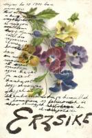 Flower with Erzsike subtitle, litho