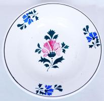Régi, jelzett, fajansz falitányér /  Old faience plate, d: 23,5cm
