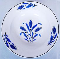 Régi, jelzett, fajansz falitányér /  Old faience plate, d: 23,5cm