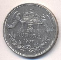 1907. 5K Ag "Ferenc József" T:2-/3