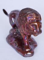 Mázas, öntöttvas oroszlán / 
Glazed cast iron lion, 19x9,5x6cm