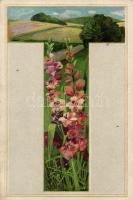 Flower Emb. litho, So. Stpl