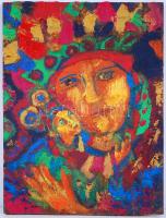 Ismeretlen cigány festő: Madonna. Olaj, fa, jelzés nélkül, 28×21 cm