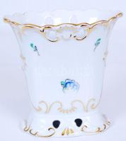 Herendi virágos kis váza, kézzel festett, jelzett, hibátlan, m: 12 cm, d:11 cm / Herend porcelain va...