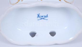 Herendi virágos kis váza, kézzel festett, jelzett, hibátlan, m: 12 cm, d:11 cm / Herend porcelain va...