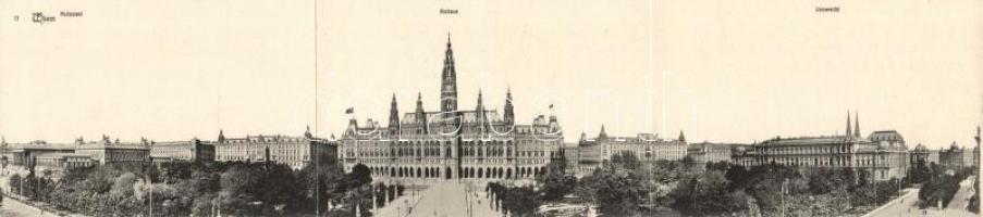 Vienna panoramacard with Parliament, Town hall and University (b)
