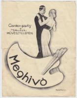 1937 Meghívó a szolnoki művésztelepen rendezett garden partyra. s: Pólya Tibor