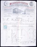1892 Budapest V. Bendel Gusztáv malomipari szaküzlet számla