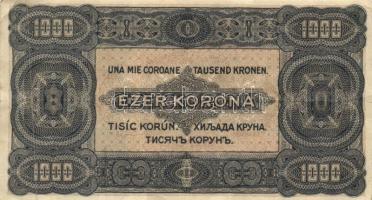 1923. 1000K T.W. nyomdahely jelöléssel és "8 FILLÉR - NYOLC FILLÉR" felülnyomással T:III (...