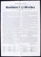 1870 Szatmármegye bizottmányi gyűléséhez szóló előterjesztése a zugírászat tárgyában. Falragasz 39x55 cm