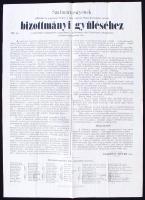 1870 Szatmármegye bizottmányi gyűléséhez szóló előterjesztése a zugírászat tárgyában. Falragasz 39x55 cm