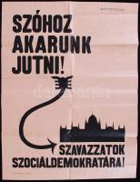 1922 Szociáldemokrata választási plakát 48x65 cm