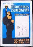 cca 1930 Tudományos zsebkönyvtár plakát 32x48 cm