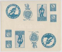 1915-1921 10db levélzáró levélzáró teljes íven