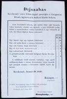 1859 A kecskeméti Szikrai kirakó hely díjszabása 21x32 cm