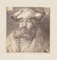 Olvashatatlan jelzéssel: Férfi fej. Rézkarc, papír, 14×13 cm