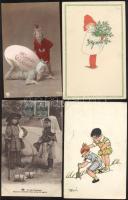 21 db régi, gyermekeket ábrázoló üdvözlőlapok, fotólapok