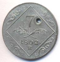 Ausztria/magyar verdejel 1802B 7Kr Ag "I. Ferenc" T:3 Ly.