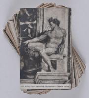 99 db régi, olasz műalkotások reprodukciói (festmények, szobrok, freskók) / 99 Italian postcard reproductions of paintings, statues and murals