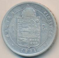 1881KB 1Ft Ag "Középcímer" T:3