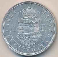 1887KB 1Ft Ag "Barokk címer" T:1-,2