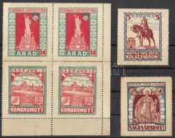 1921 6 klf Városvédő levélzáró négyestömbben + 2 db