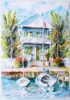 Patyi Árpád: Florida. Akvarell, merített papír, jelzett, 40×28 cm