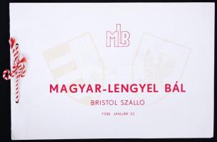 1938 Magyar-lengyel bál a Bristol szállóban meghívó és program 8p.