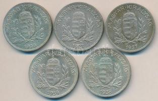 1926-1939. 1P Ag (5x) teljes sorozat! T:vegyes