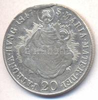 1847B 20Kr Ag "V. Ferdinánd" T:2- Fny