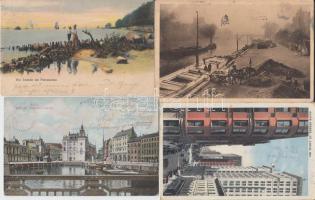 50 db régi, külföldi városképes lap, benne 4 modern is, főleg osztrák, német, francia, amerikai lap / 50 foreig postcards, mainly Austrian, German, French, and American, between them 4 modern postcards