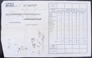 1855 Vasúti fuvarlevél Kecskemét-Albertirsa / Railroad bill of freight