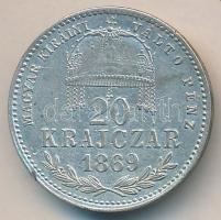 1869KB 20Kr "Magyar Királyi Váltó Pénz" Ag T:2-