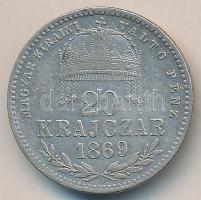 1869GyF 20Kr "Magyar Királyi Váltó Pénz" Ag T:3