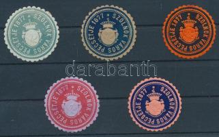 5 klf Szolnok Város Pecsétje 1877 pecsétbélyeg