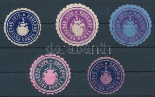 5 klf Szolnok Város Pecsétje 1876 pecsétbélyeg