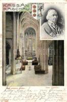 Kassa St. Elisabeth Cathedral interior with the portrait of Dr. Zsigmond Bubics bishop (Rb)