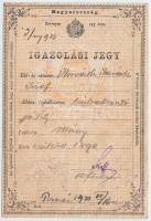 1920 Igazolójegy bábakasztó részére