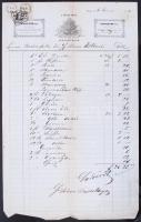 1858 Budapest V. Weisz Flórián fűszer és bor kereskedése számla 13kr illetékkel