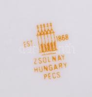 Zsolnay kék virágos hiányos teás készlet, matricás, jelzett, hibátlan/ Zsolnay tea set